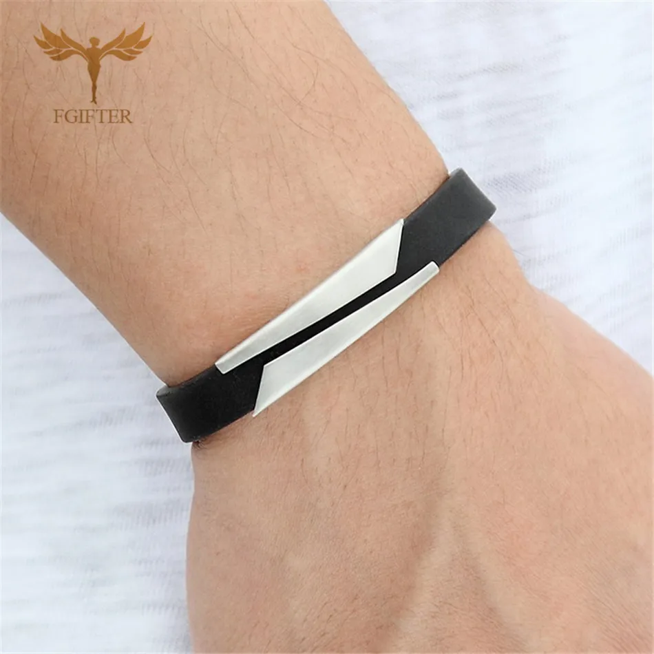 

Minimalist OL Geometric Stainless Steel Bracelets for Men Women Unisex Fashion Summer Bracelet Soft Silicone Jewelry