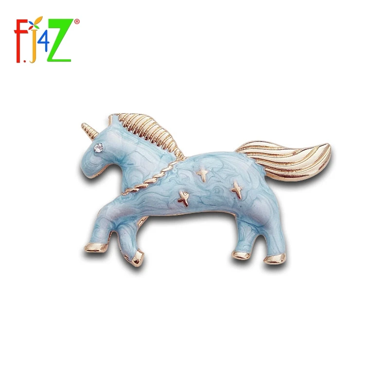 

2017 Girl's Pins Fashion Trendy Cute Pink Blue Beige Unicorn DIY Brooches for Women Costume Decoration Jewelry alfileres broches