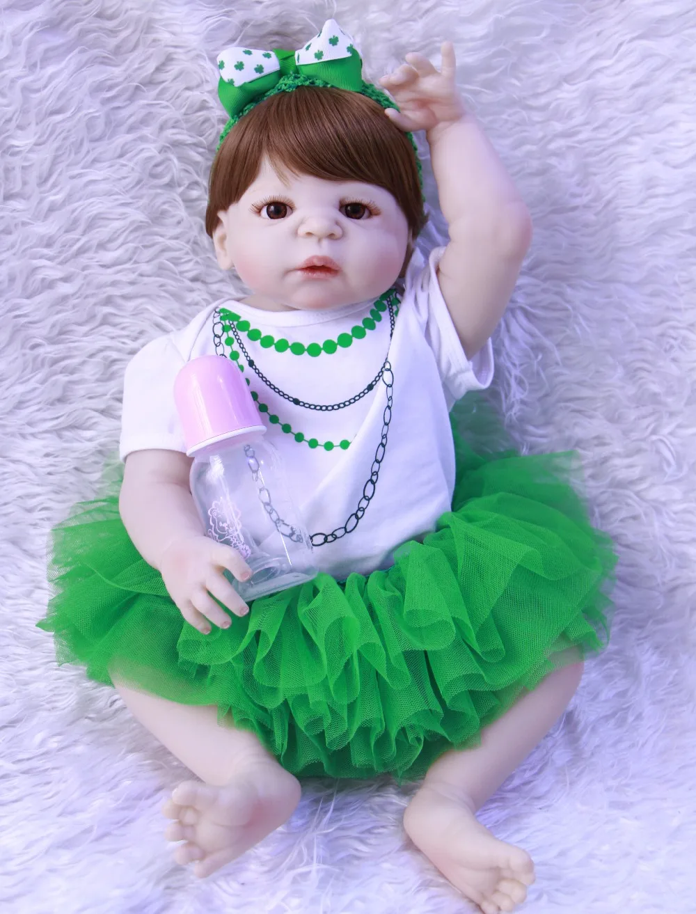 55 см силиконовые куклы Reborn Babies все виниловые с имитацией bebe Детские Модные