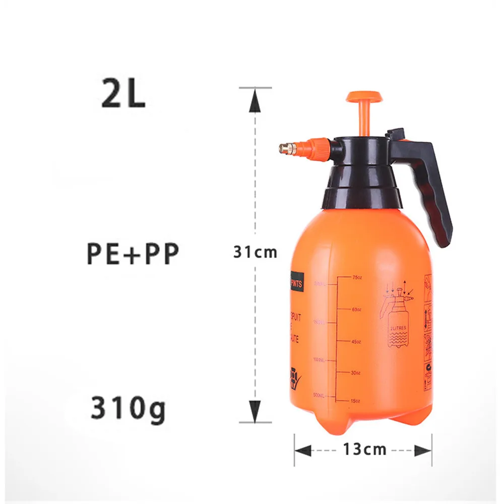 Garden 2L Pneumatic Automatic Sprayer Orange Bottle Watering Pot Garden Sprinkler irrigation Sprinkler z0620#30