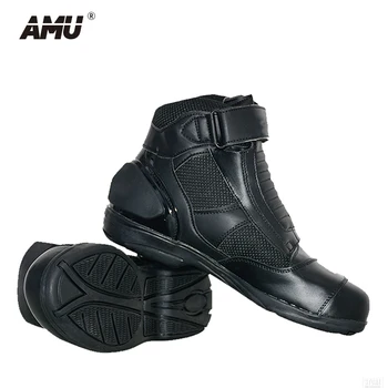 

AMU Motorcycle Boots Men Motocross Off-Road Racing Biker Botas Moto Motorcycle Riding Street Motorbike Shoes Protective Gear