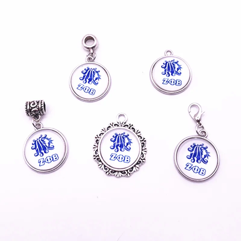 Стиль Лидер продаж zeta Phi Beta Sorority Charms медальон «сделай сам» браслет и ожерелье и брелок для изготовления ювелирных изделий 10 шт./партия