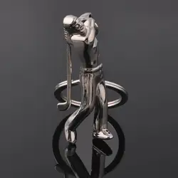 Новые модные милые серебряный брелок подарок гольф формы качели брелок лучший подарок 3D