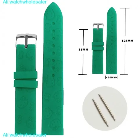 20mm Ocean Blue Cartoon Silicone Jelly Rubber Lady Watch Band Straps WB1086Q20JB