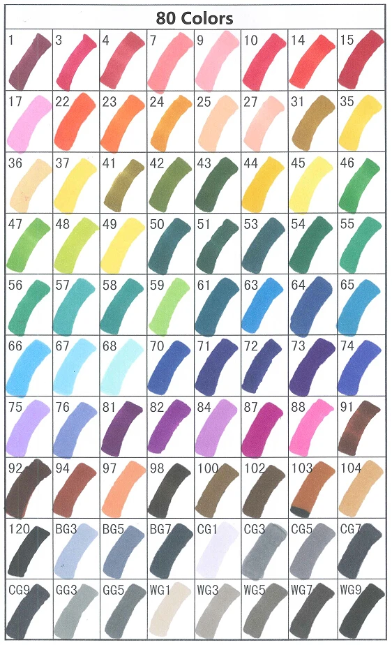 Профессиональный набор маркеров на спиртовой основе - Цвет: 80 COLORS