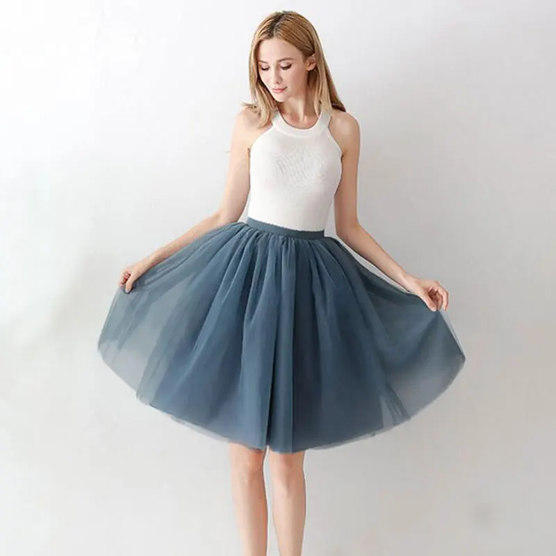 Женская юбка из тюля для взрослых, Свадебная вечеринка, высокая талия, 6 слоев, 65 см, пачка, весна-лето, женские рубашки, Женская юбка для невесты