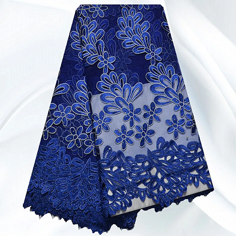 JNL45 Free Shipping Royalblue African French Lace Fabric WIith Stone Net Beautiful Style Online | Дом и сад