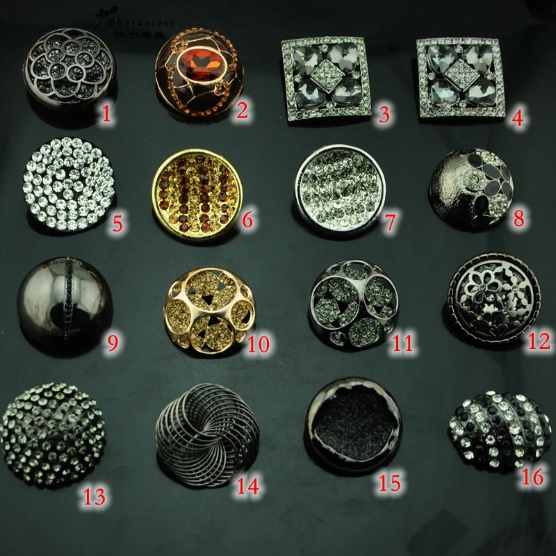 

Free shipping BIG NEW craft supplie Handmade decorative rhinestone Metal Buttons,sewing buttons on fur coats garment accessories