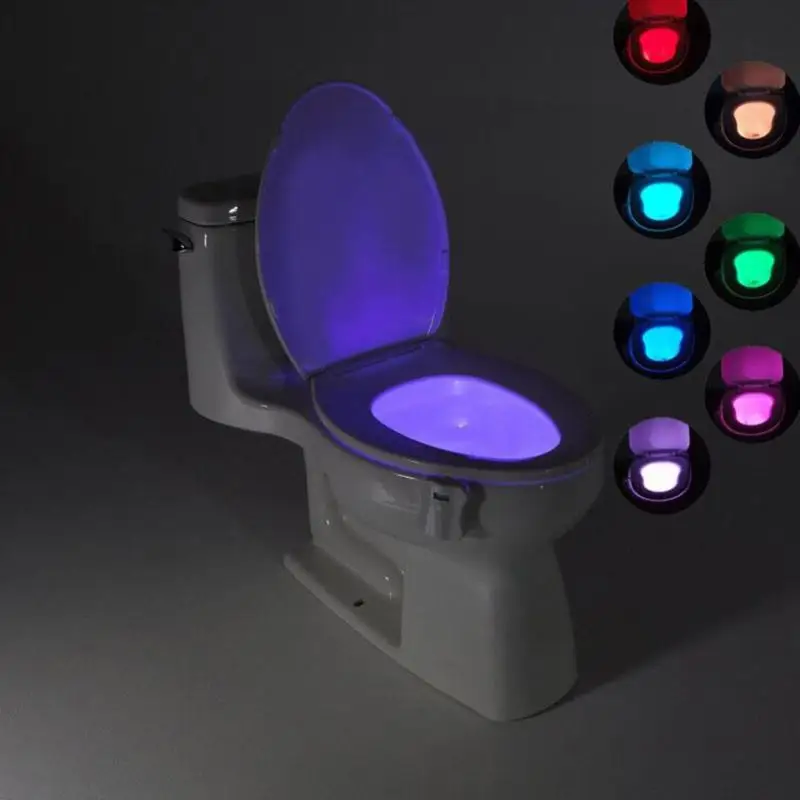 

Auto-Sensing Toilet Light Led Night Light Motion Sensor Backlight For Toilet Bowl Bathroom 8 Color WC Nightlight For Kids Child