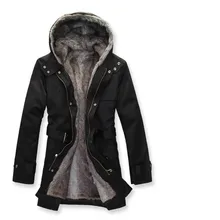 Зимняя мужская стеганая куртка утепленное пальто шерсть с капюшоном Тонкая стеганая куртка длинная верхняя одежда большой размер m-xxxl