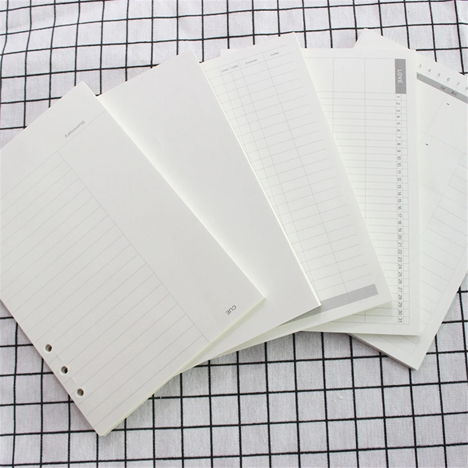 

B5 9 Holes Spiral Loose Leaf Big Bullet Journal Planner Inner Paper Dotted Notebook Filler Paper Planner Inner Pages C15 D30