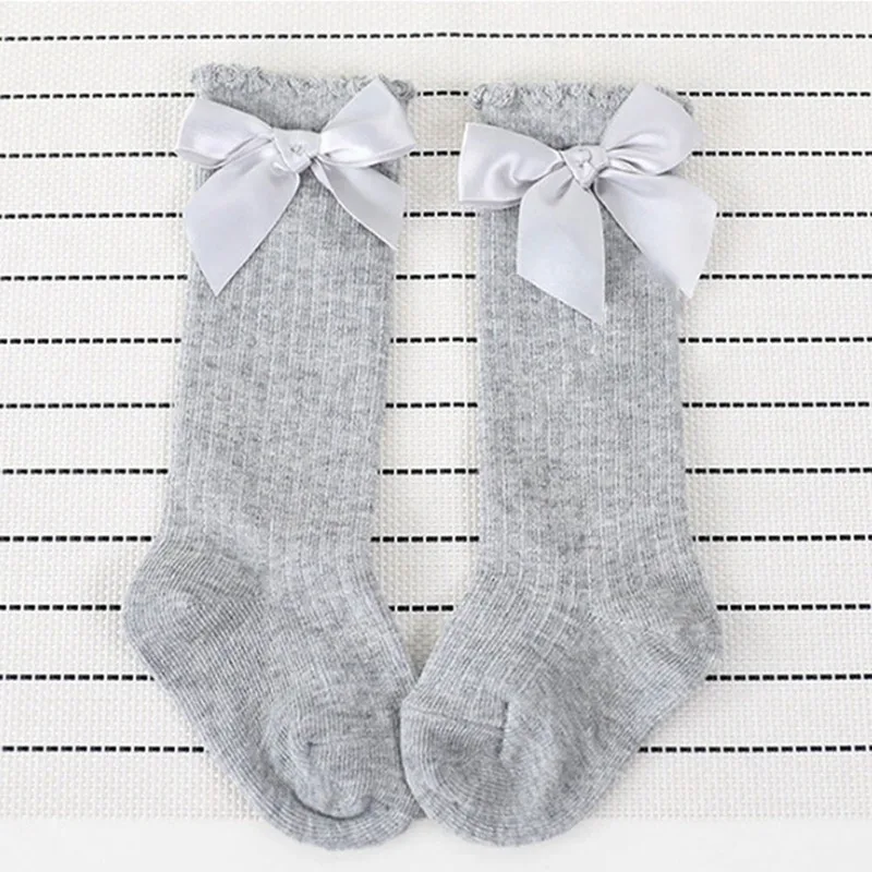 Baby Girls Socks Knee High With Bows Princess Socks Girl Cute Baby