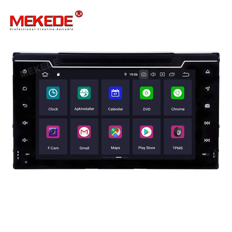 Discount 1024X600 Android 9.0 Car DVD Player for Toyota Corolla Auris Fortuner 2017 with 4 Core 2G+16G Auto Radio Multimedia NAVI 3