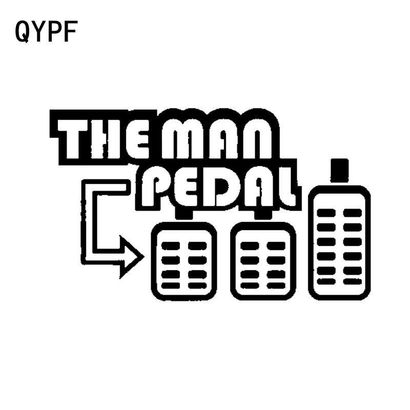 

QYPF 16CM*9.5CM Funny THE MAN PEDAL Car Stickers Decoration Decal Black Silver Vinyl Accessories C15-2351