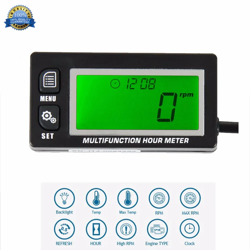 Inductive Temperature TEMP METER Thermometer New Product Runleader RL-HM028A Tach/Hour Meter for motorcycle snowmobile ATV