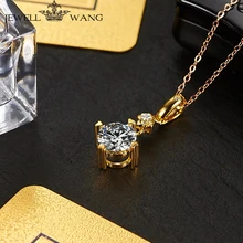 Ювелирная 18 К желтое золото муассанитовая подвеска покерный дизайн 1.0ct Сертифицированный Jk/vvs изящная Подвеска для женщин Специальное предложение