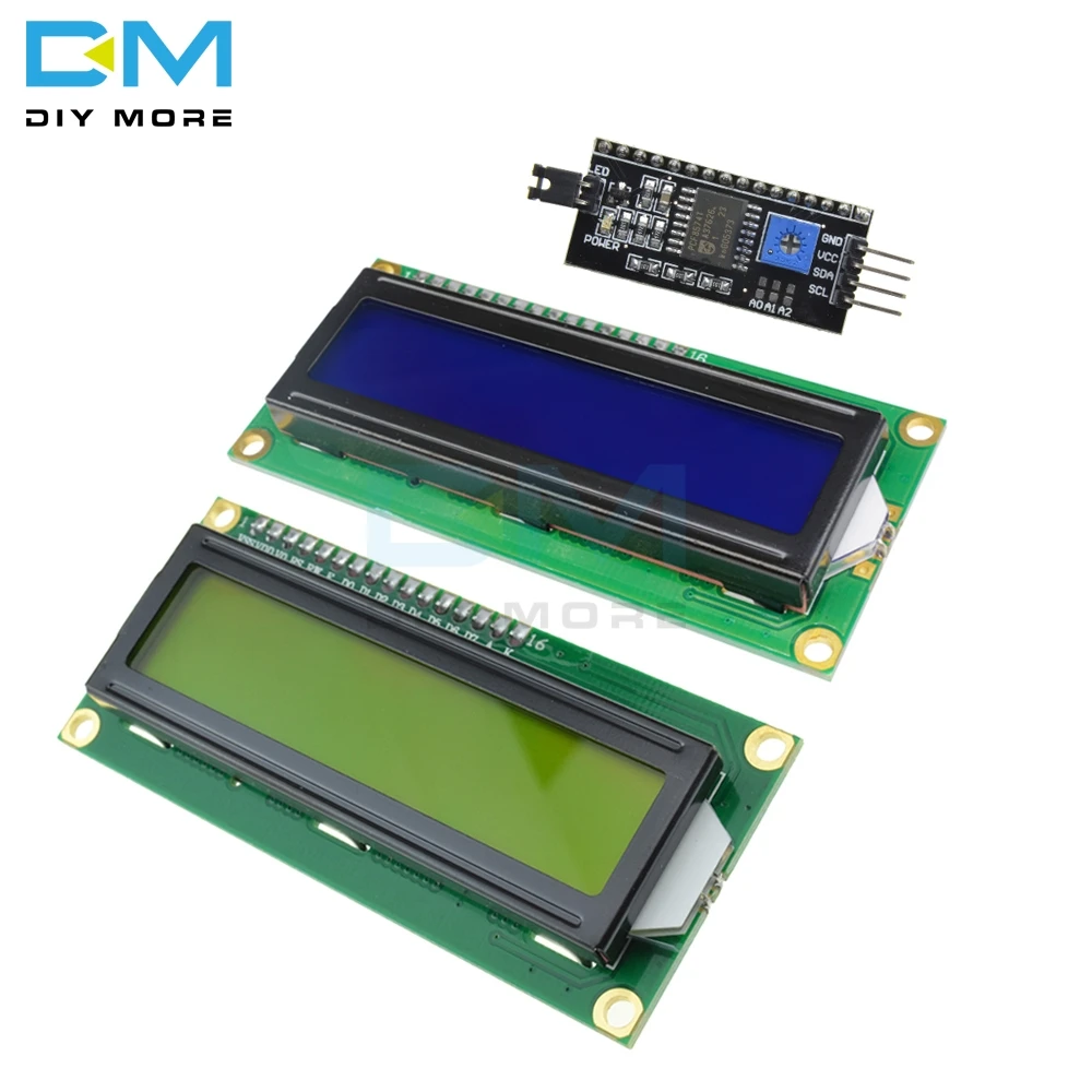 16x2 синий/желтый цифровой Подсветка Дисплей модуль для Arduino IIC I2C TWI последовательный интерфейс SPI 1602 персонаж ЖК-дисплей 5V