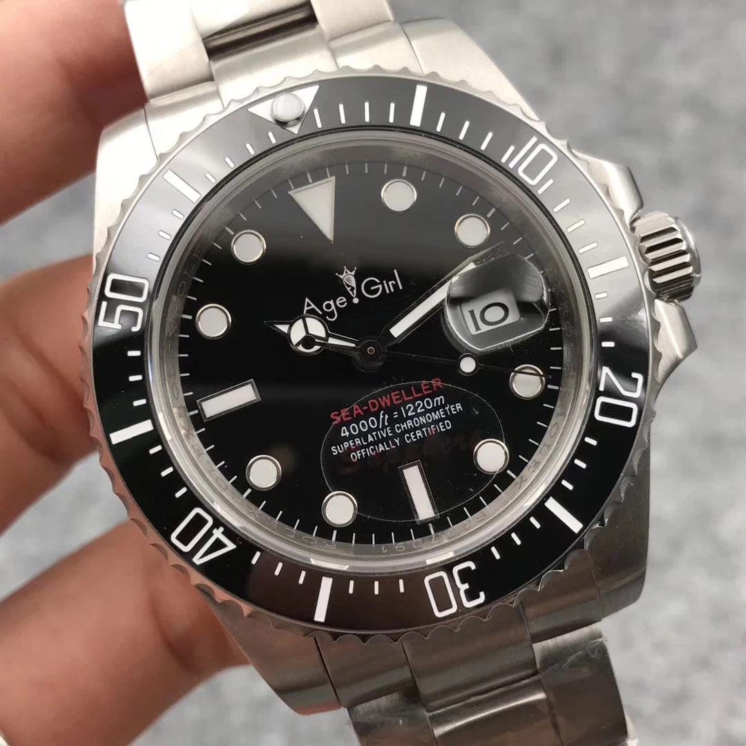 

2019 Luxury Brand New Men Stainless Steel Automatic Mechanical Black Red Green Ceramic Bezel Sapphire Heavy Watches Limited 43mm