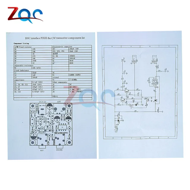 K Fai Da Te 12V S-PIXIE CW QRP Ricetrasmettore Radio A Onde Corte 7.023 Mhz DC 9-13.8V - Foto 6