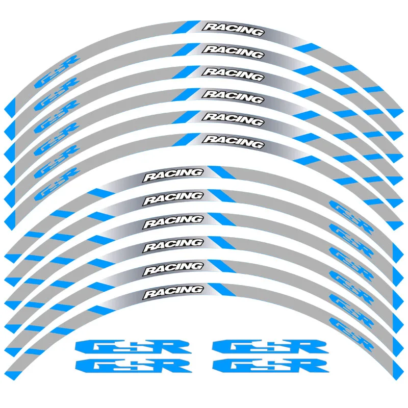 12 шт. высококачественный подходит для мотоцикла SUZUKI GSR наклейка для колес полоса светоотражающий обод наклейки - Цвет: 2