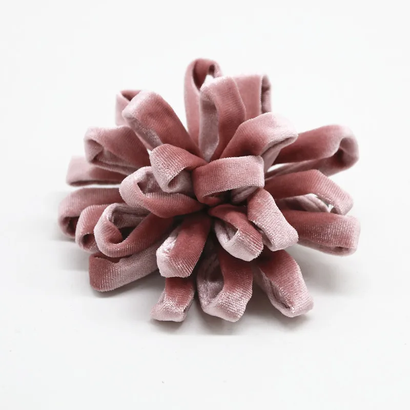 2020S зимний вельветовый помпон-цветок ободки для девочек с 8 см заколками аксессуары для волос Детская мода