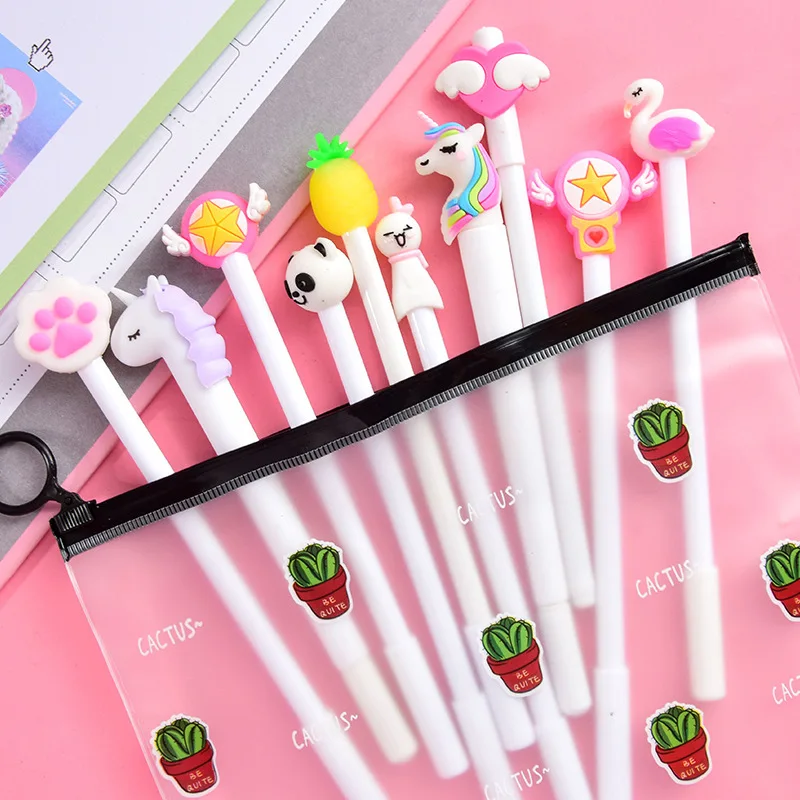 10Pcs/Set Gel Pen Unicorn Pen Stationery Kawaii School Supplies Gel Ink Pen School Stationery Office Suppliers Pen Kids Gifts - Цвет: 15