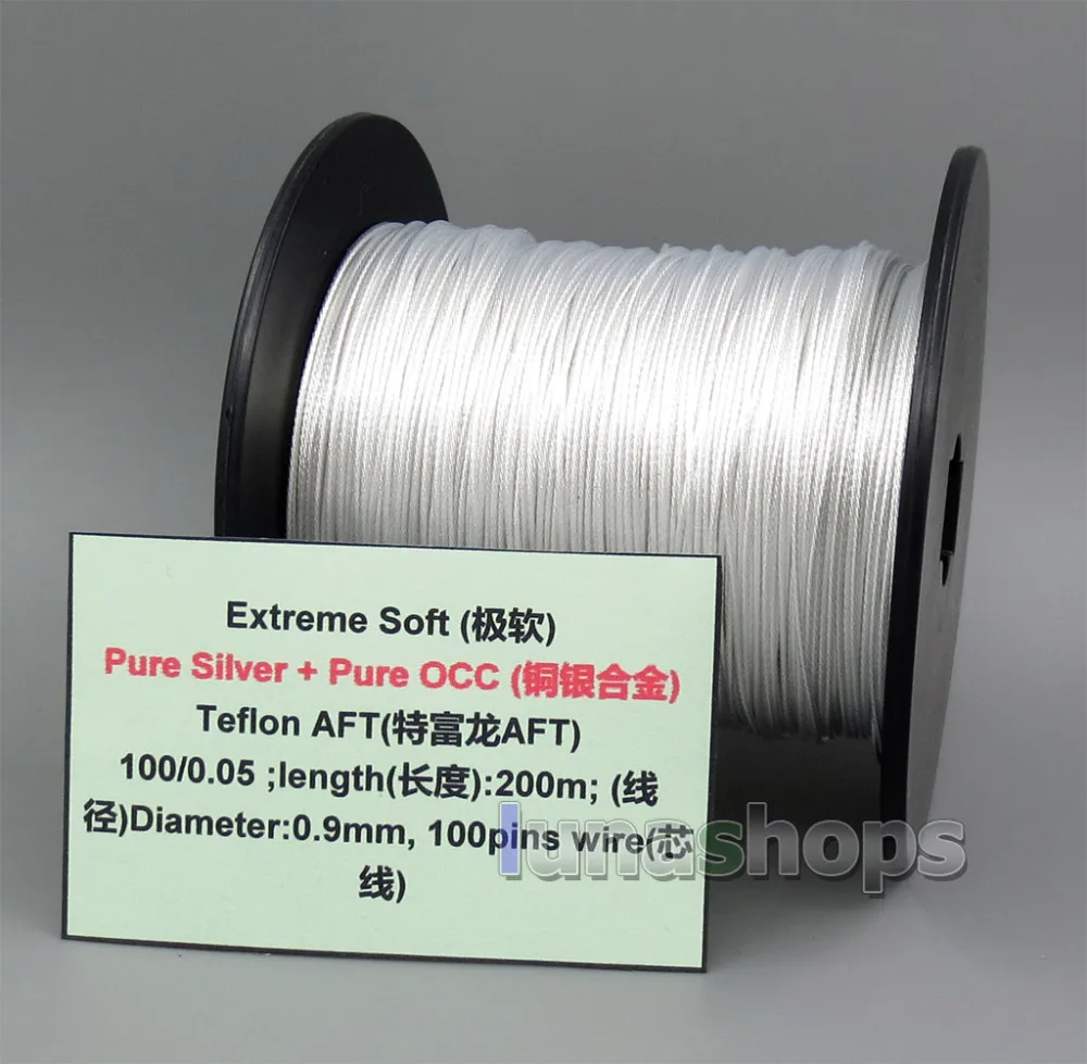 

LN005332 100m Hi-Res Extreme Soft Pure 7n 99% OCC+ Silver plated Alloy 100*0.05 Tefl AFT Insulating Wire Diameter:0.9mm(±0.3mm)