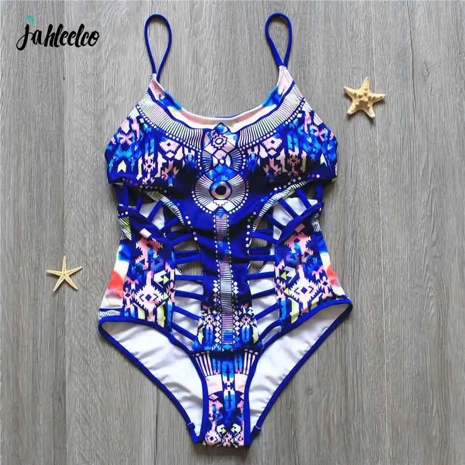 

One Pieces Bikini Swimwear Women Swimsuit Print Beachwear Bathing Suit Push Up Swimming Suit Hollow Out Maillot De Bain Biquini