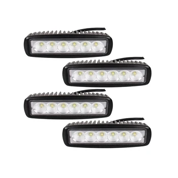 

ECAHAYAKU 4x 18W LED Work Light Bar Spotlight Flood Lamp Driving Fog Offroad LED Work Car Light for Ford Toyota SUV 4WD led beam