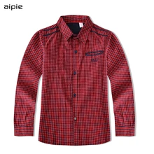 Aipie/новые детские брендовые модные рубашки высокого качества в европейском и американском стиле из хлопка для мальчиков