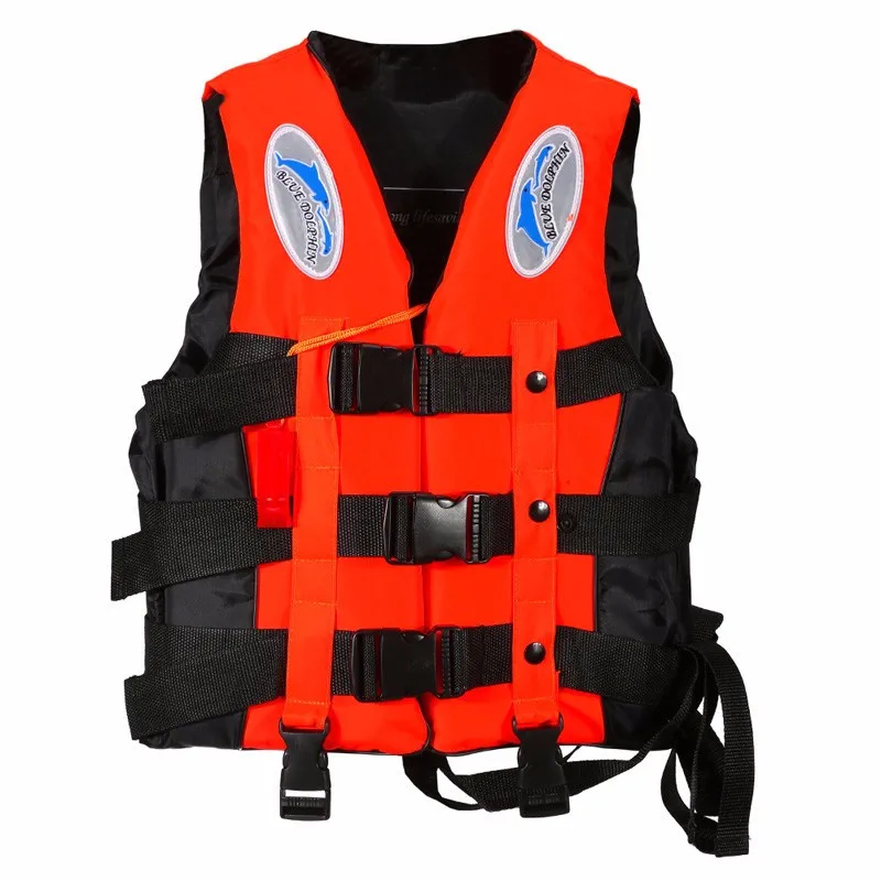 Polyester полиэфирная Спасательная куртка универсальный для плавания, катания на лыжах, дрейфующий спасательный жилет со свистком для детей и взрослых, водные виды спорта