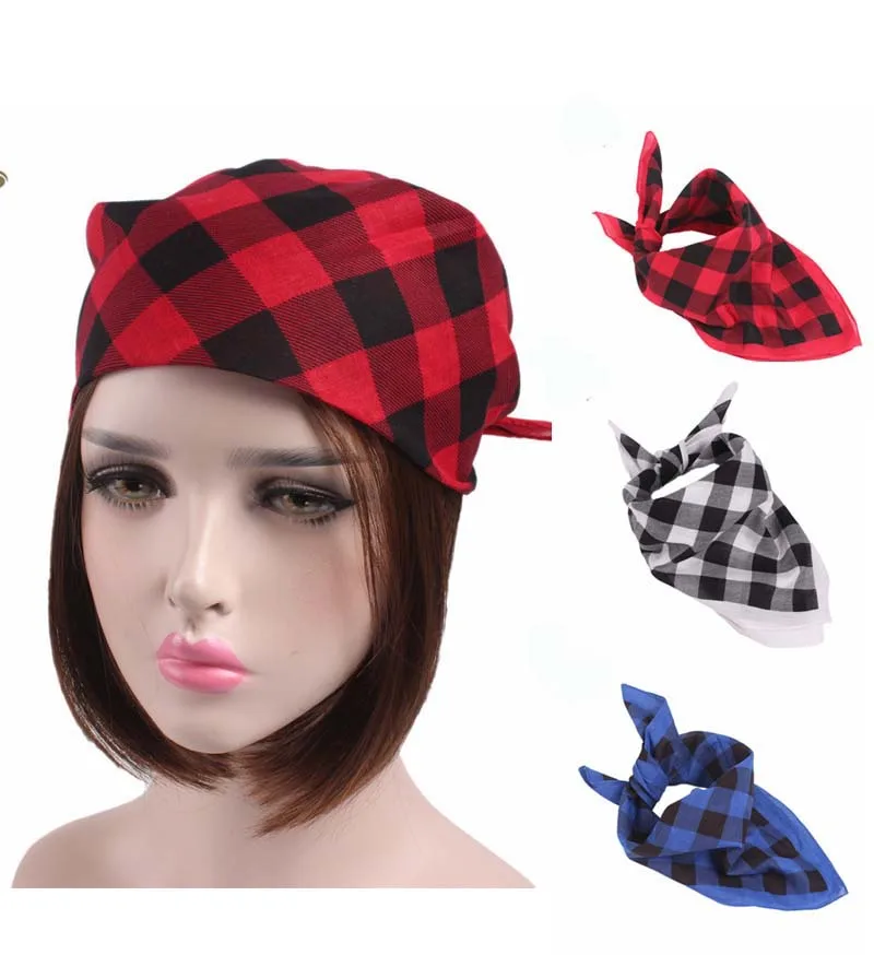 New fashion 100 cotton Plaid checked Head Wrap Bandanas Tube Face Mask