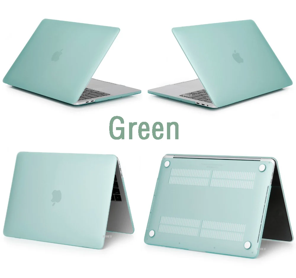 Чехол для ноутбука Apple MacBook Air Pro retina 11 12 13 15 для mac Air 13 Pro 13 15 дюймов с сенсорной панелью - Цвет: Green Matte