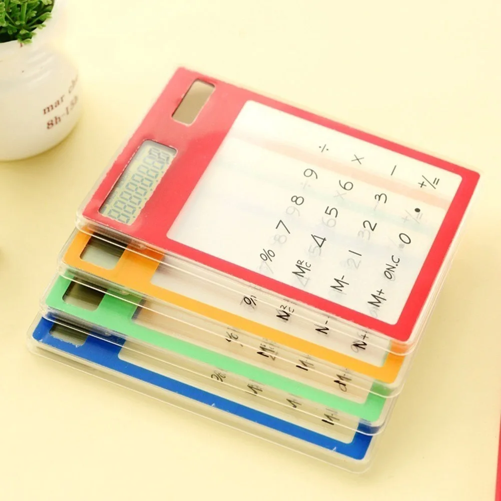 Solar Ultra Slim Touchscreen LCD 8 Digit font b Electronic b font Transparent Calculator Home Office