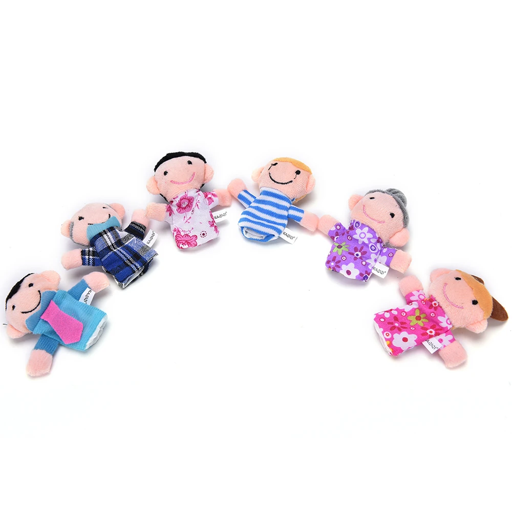 Новинка 6 шт./компл. Забавные куклы семья пальчиков ткань кукла Детская образовательная игрушка на палец плюшевые игрушки на пальцы игрушки