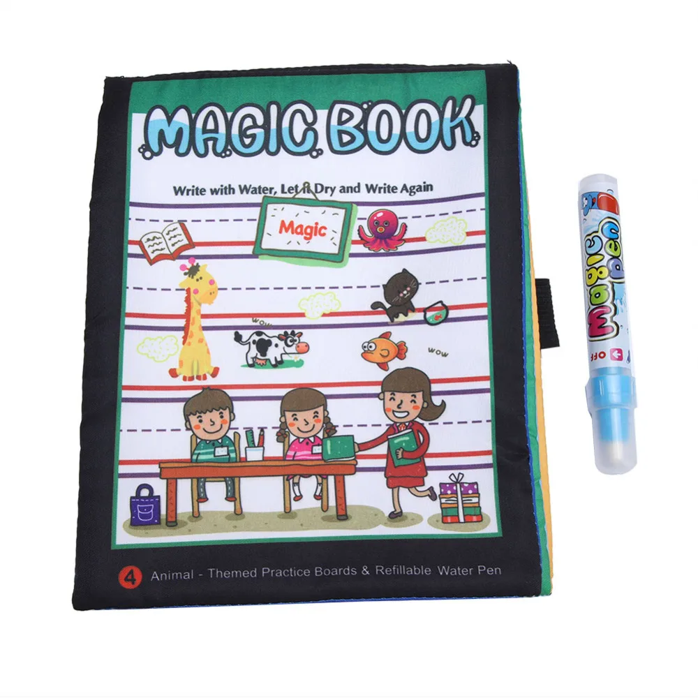 

2018 Coloring Doodle Book Magic Water Drawing Book With Animals Painting Early Educational Toys Gift For Kid Children