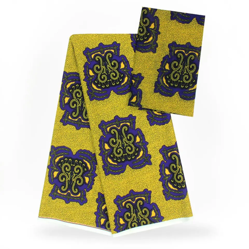 

2 Pcs Set 4 Yards African Ankara Prints Modell Material & 2 Yards Chiffon Ankara Chiffon Fabric YBXM-79