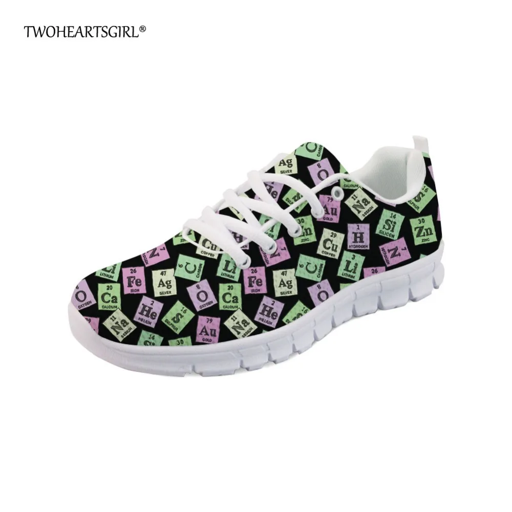 

Twoheartsgirl Black Printing Letter Flats Breathable Lace Up Mesh Shoes Light Hipster Female Ladies Sneakers Femme Flats