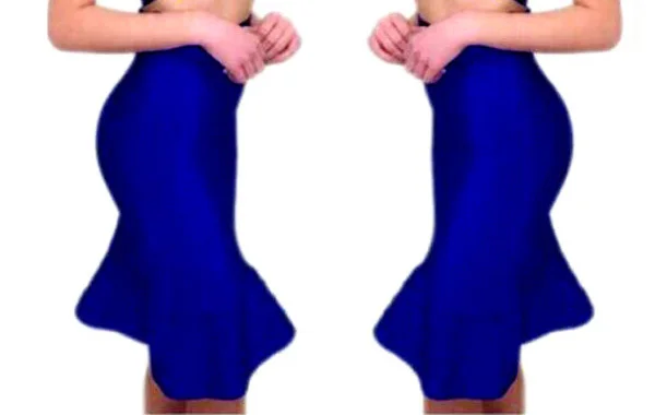 Женская бандажная юбка, сплошной цвет, хорошая эластичная юбка-труба/юбка-Русалка HL414 - Цвет: Синий
