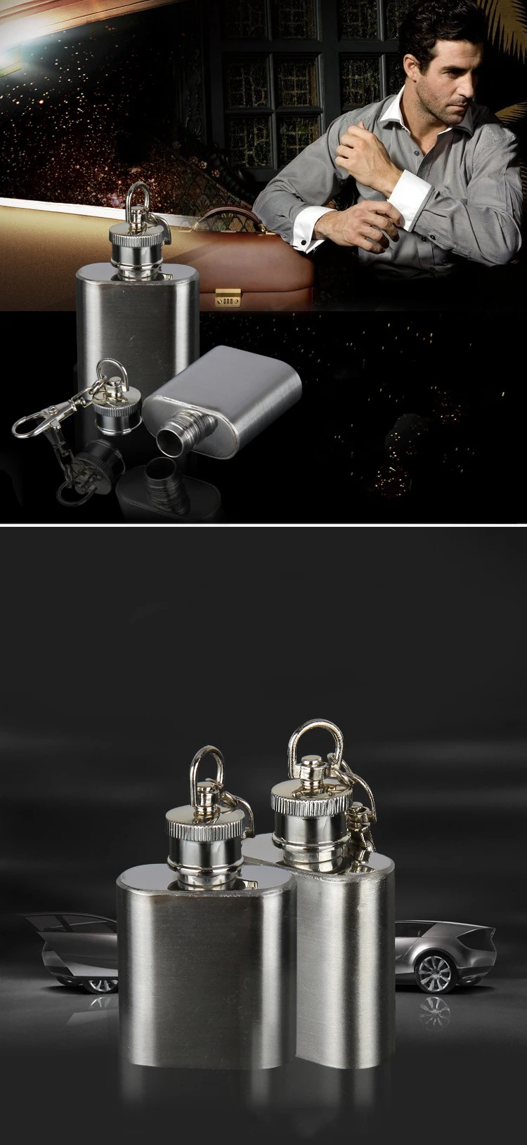 6  HIBOUR Mini Hip Flask Quality Stainless Steel Laser Welding 1 Ounce Flasks Outdoor Sports Portable for Whiskey Flasks