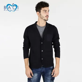 

KISS & HUG men's cardigan with buttons-dark blue