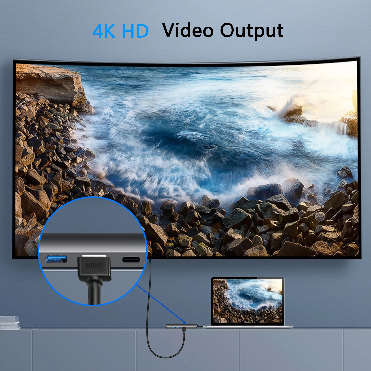 USB C концентратор многопортовый док-адаптер для Apple MacBook Pro 1" и 15",, MacBook Air, HDMI 4 K, 100 Вт питания, 40Gbp