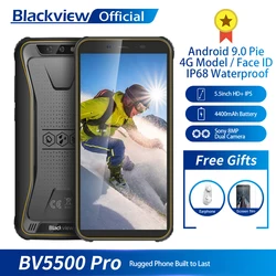 Blackview BV5500 Pro IP68 Водонепроницаемый 4G, мобильный телефон, 3 ГБ + 16 Гб 5,5 дюймов экран 4400 мАч Android 9,0 пирог с двумя сим-картами прочный смартфон