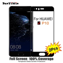 2PCS Full Cover Screen Protector Tempered Glass For Huawei P10 5 10 9H Protective glass For