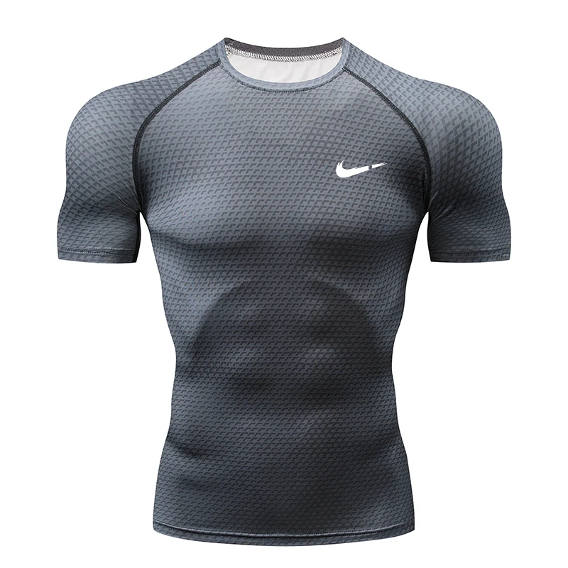 

2019 Running Shirt Men 3D Print Gym Fitness Rashguard MMA Short Sleeve Running T-Shirt Brand Bodybuilding workout Shirts Tops