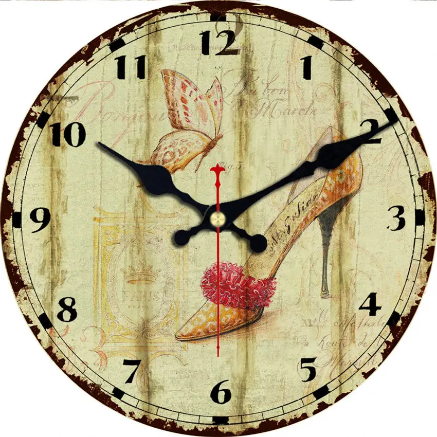 WONZOM карта мира настенные часы, бесшумные декоративные деревянные картонные настенные часы для гостиной, настенные часы для арабских цифр - Цвет: Wall Clock 26