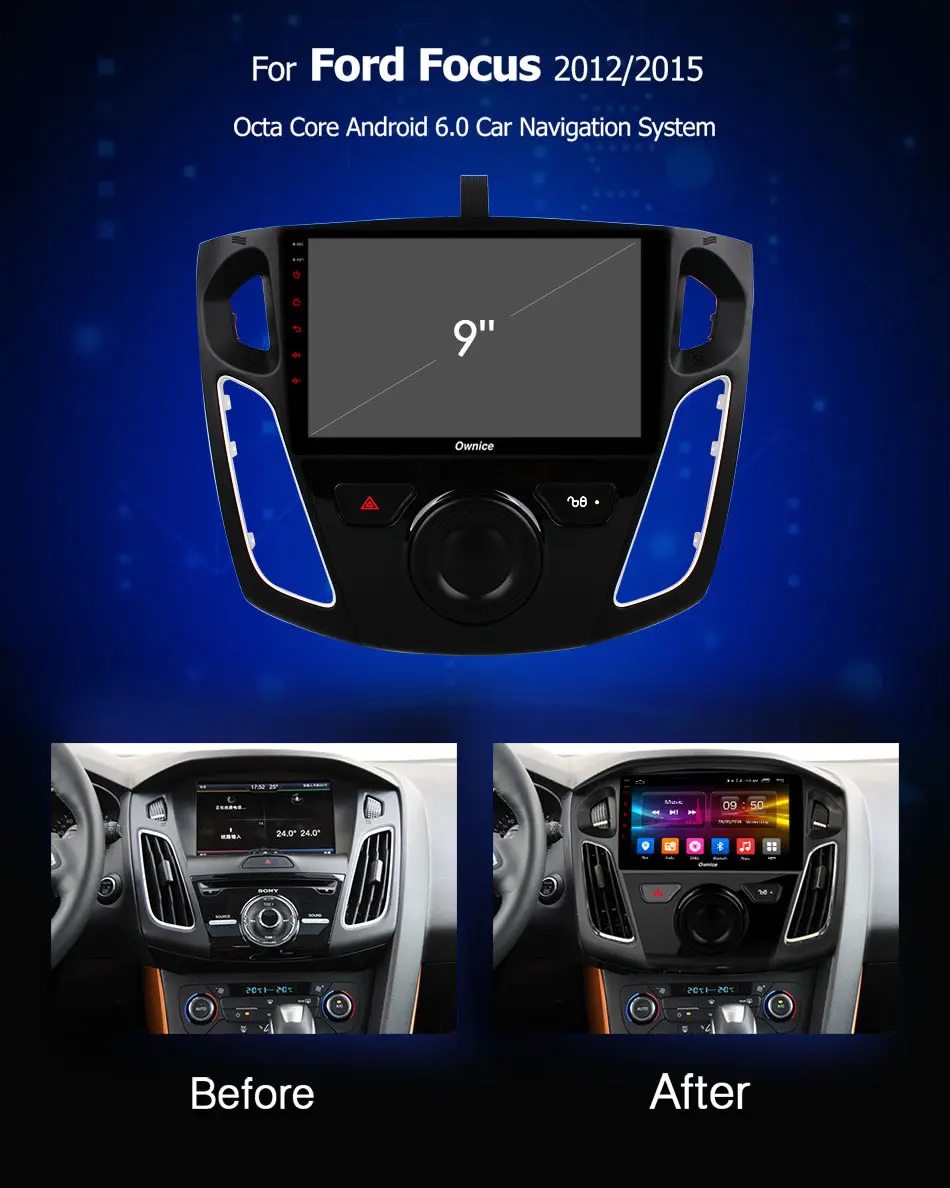 Ownice K1 K2 Octa 8 Core Android 8,1 автомобилей радио плеер с gps-навигатором для Ford Focus 3 2012 2013 2014 2015 поддерживает DVD формат 4G sim-карты