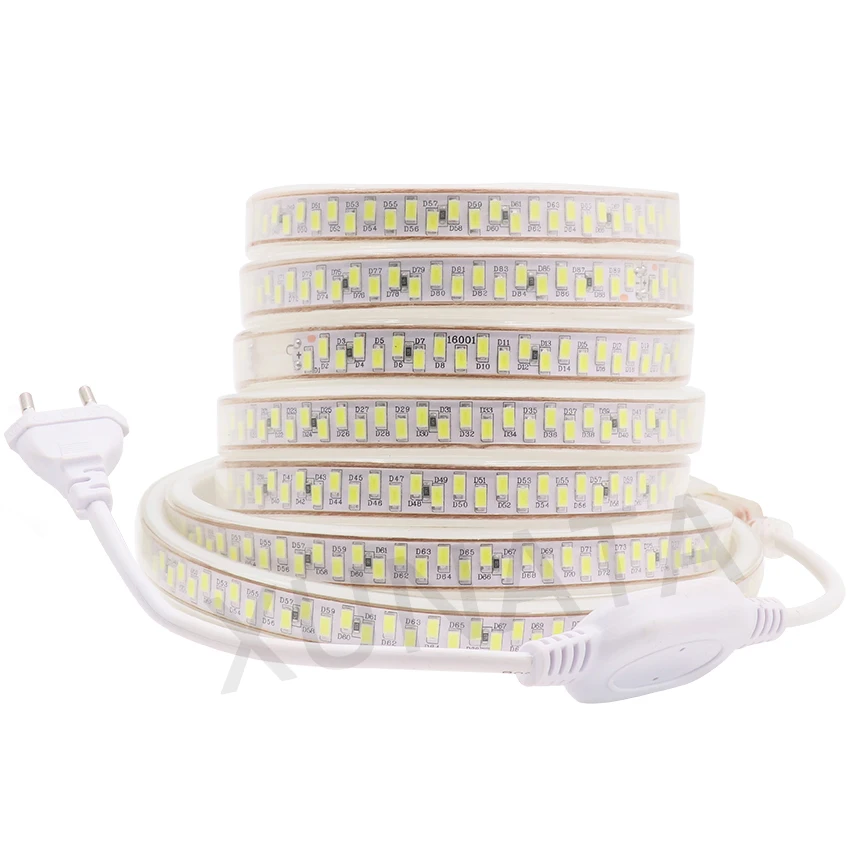 SMD 5730 Светодиодная лента 220В 230В 180leds/m Flex IP67 водонепроницаемая светодиодная 5630 1 м 2
