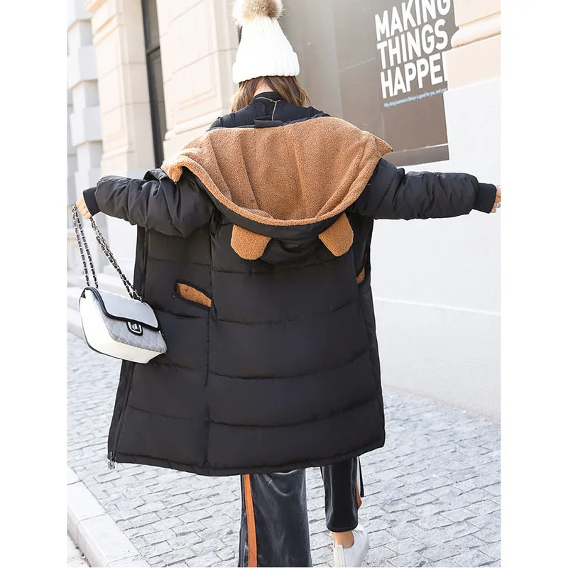 

2018winter jacket women loose long section camouflage cotton hooded down cotton padded autumn and winter new parka coat