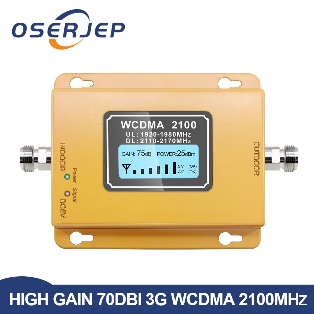 

70db 3g 2100 Repeater cell phone Signal 2100MHz repeater Mobile 2100 MHz Signal Booster Amplifier LCD Mini 3G LTE WCDMA UMTS